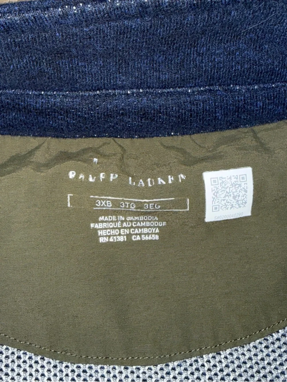 Polo Ralph Lauren Navy Heather Quarter Zip Pocket Pullover Sweater 3XB